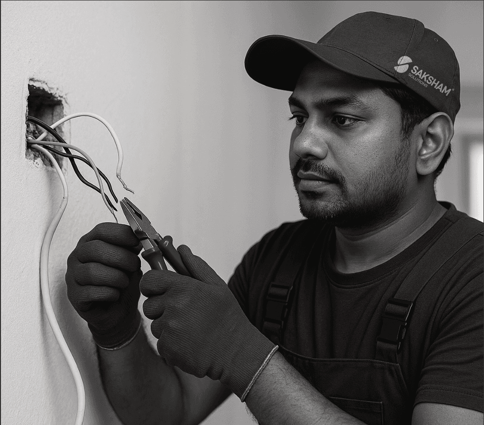 Professional Saksham Solutions technician at work